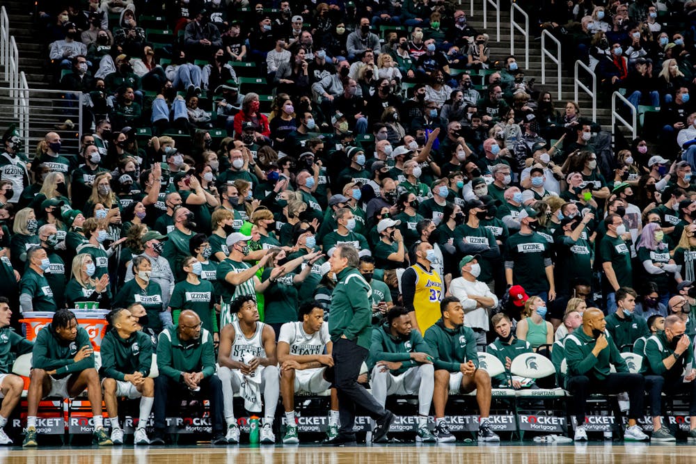 <p>Michigan State men&#x27;s basketball head coach Tom Izzo walks down the court after arguing a call during the Spartans&#x27; 79-67 win over Nebraska on Jan. 5, 2022.</p>
