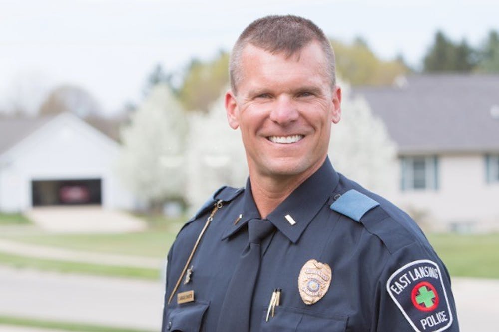 <p>East Lansing police Lt. Scott Wriggelsworth is campaigning to become Ingham County Sheriff. &nbsp;Photo courtesy of Scott Wriggelsworth</p>