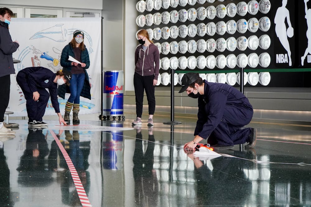 <p>Students gathered at the Breslin Center for Red Bull&#x27;s Paper Wings competition on Feb. 23, 2022.</p>