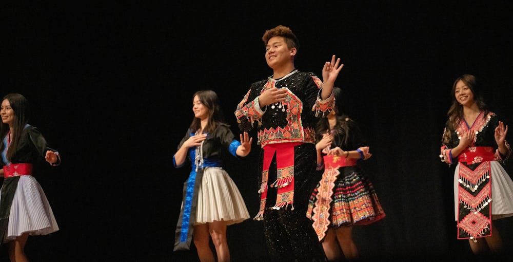 Hmong American Student Association (HASA) performs at the 21st annual 2024 Cultural Vogue ‘Unapologetic’ hosted by MSU APASO at the Wharton Center on Feb. 17, 2024.