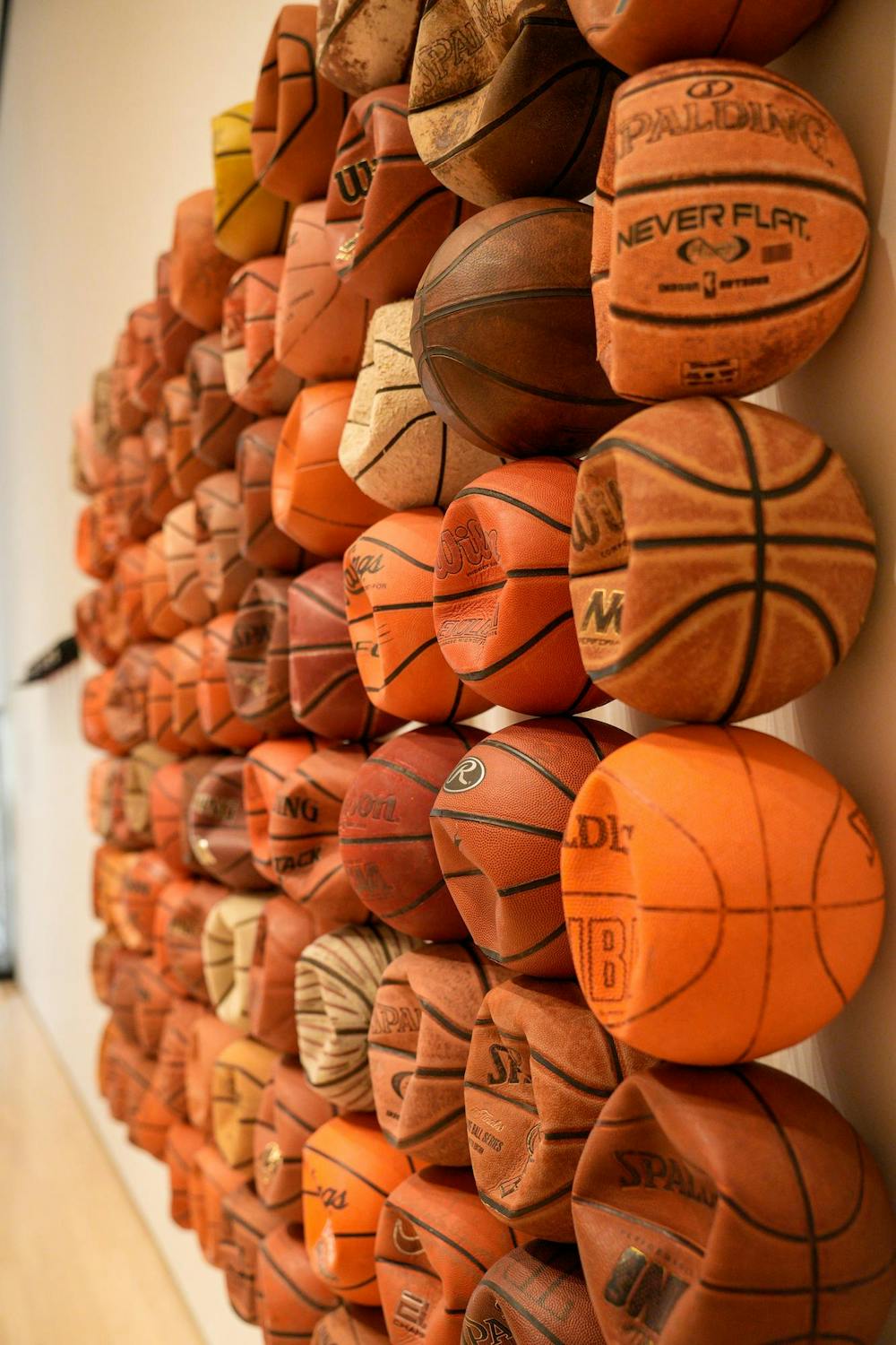 Basketball wall displayed in, “Resistance Training: Arts, Sports, and Civil Rights,” an exhibit on display at the MSU Broad Art Museum. Captured on Sept. 8, 2023.
