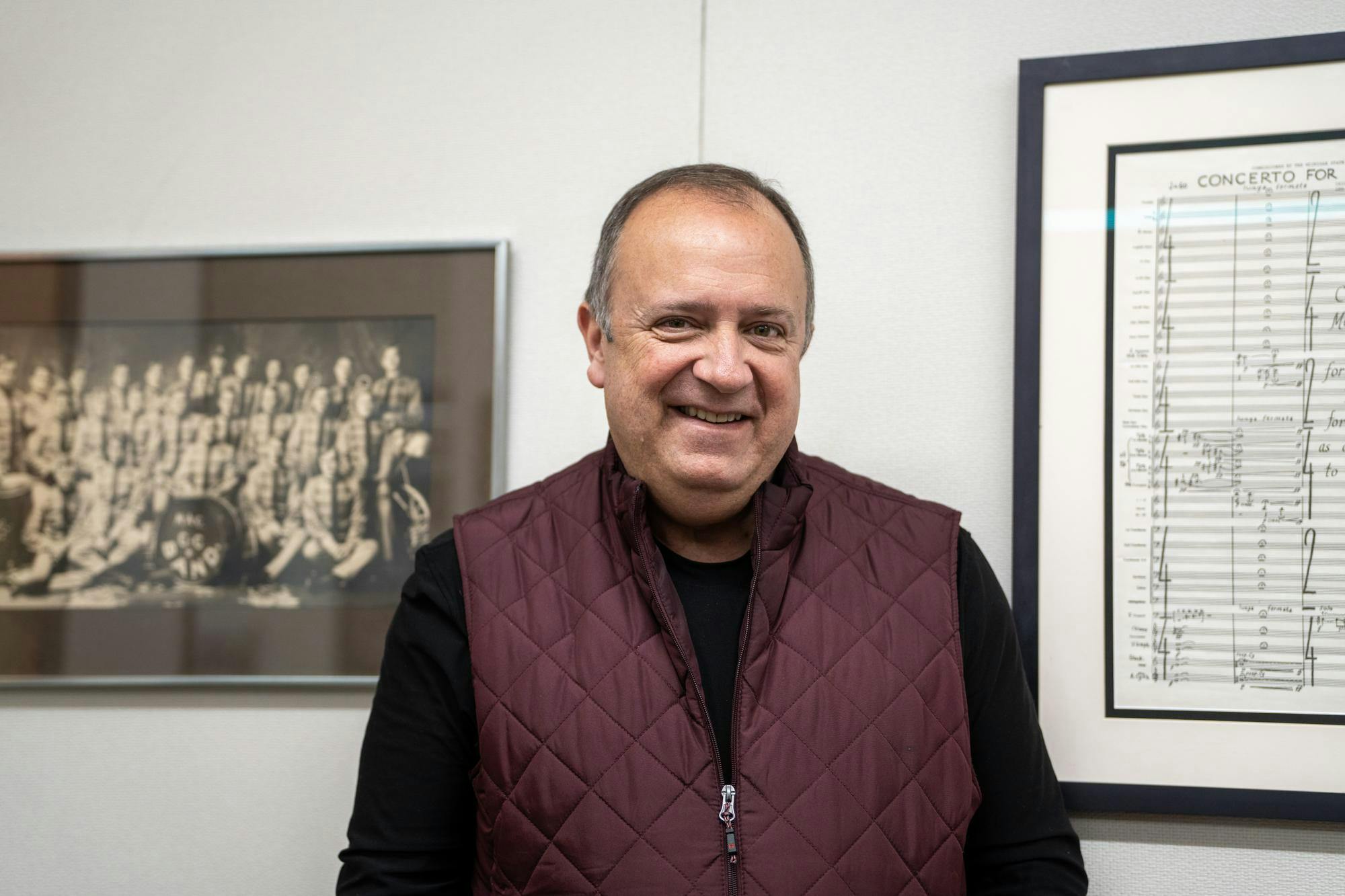 <p>Dr. Kevin Sedatole, Director of Bands and Professor of Music at Michigan State University in his office on Dec. 7, 2023.</p>