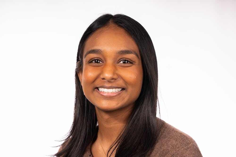 Marketing junior Yuktha Pulavarthi poses for a portrait on Thursday, Feb. 23, 2024. Pulavarthi is a member of Student-Made MSU, a partner program with the Burgess Institute for Entrepreneurship that provides a space for students to start their own small business.