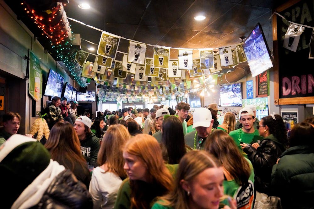 Lou & Harry’s bar in East Lansing packed in celebration of St. Patrick’s Day on March 17, 2024. 