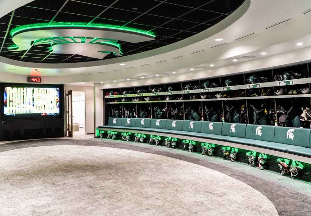 <p>A look inside the new hockey locker room at Munn Ice Arena photographed on Sept. 23, 2022</p>