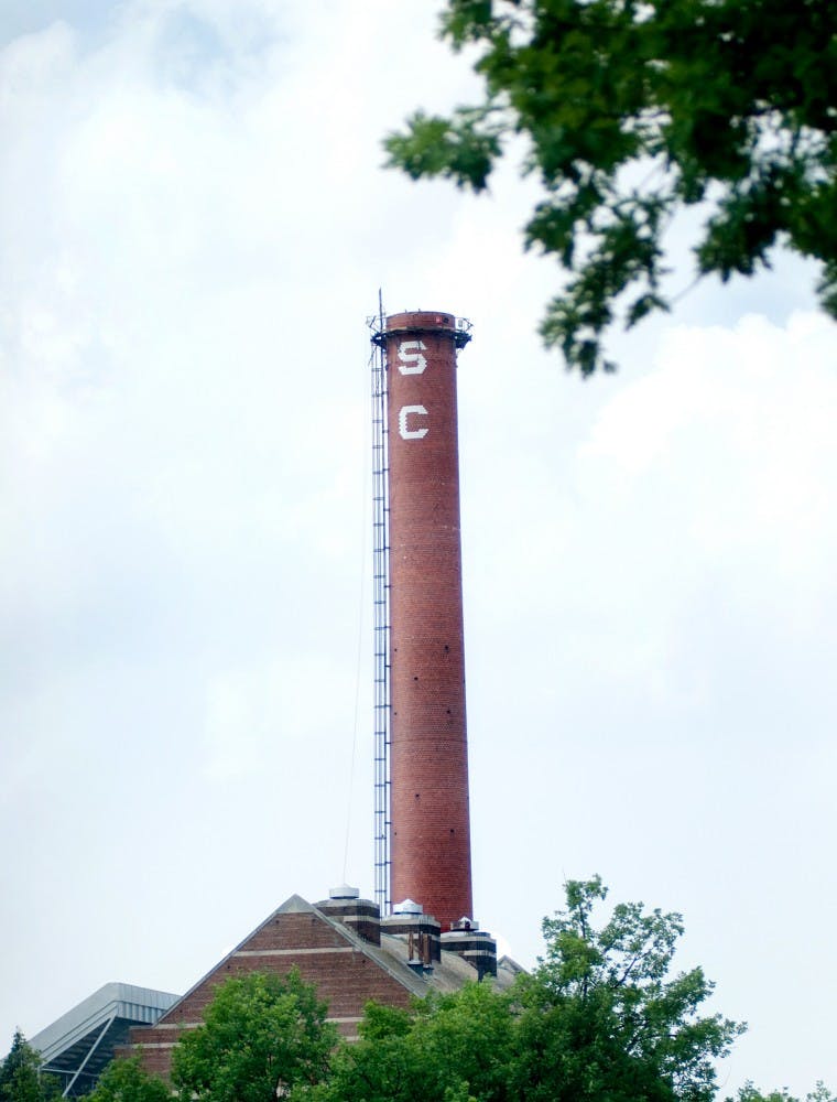 	<p>The summer deconstruction of the <span class="caps">MSC</span> Smokestack continues on Tuesday as the structure is seen without the letter &#8220;M.&#8221; The demolition has been set to finish by mid-August.</p>