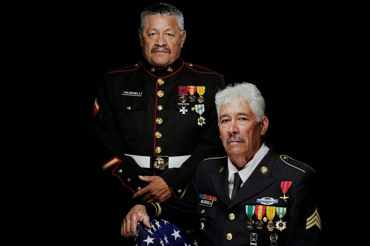 <p>The Valenzuela Brothers, Manuel (left) and Valente (right) pose for a picture. The two brothers are the subject of the documentary &quot;American Exile&quot; which was directed, produced and edited by two MSU professors. Photo courtesy of Burning Box Studio Inc. </p>