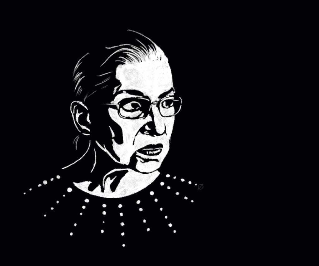 An image of Supreme Court Justice Ruth Bader Ginsburg (Illustration by Daena Faustino).