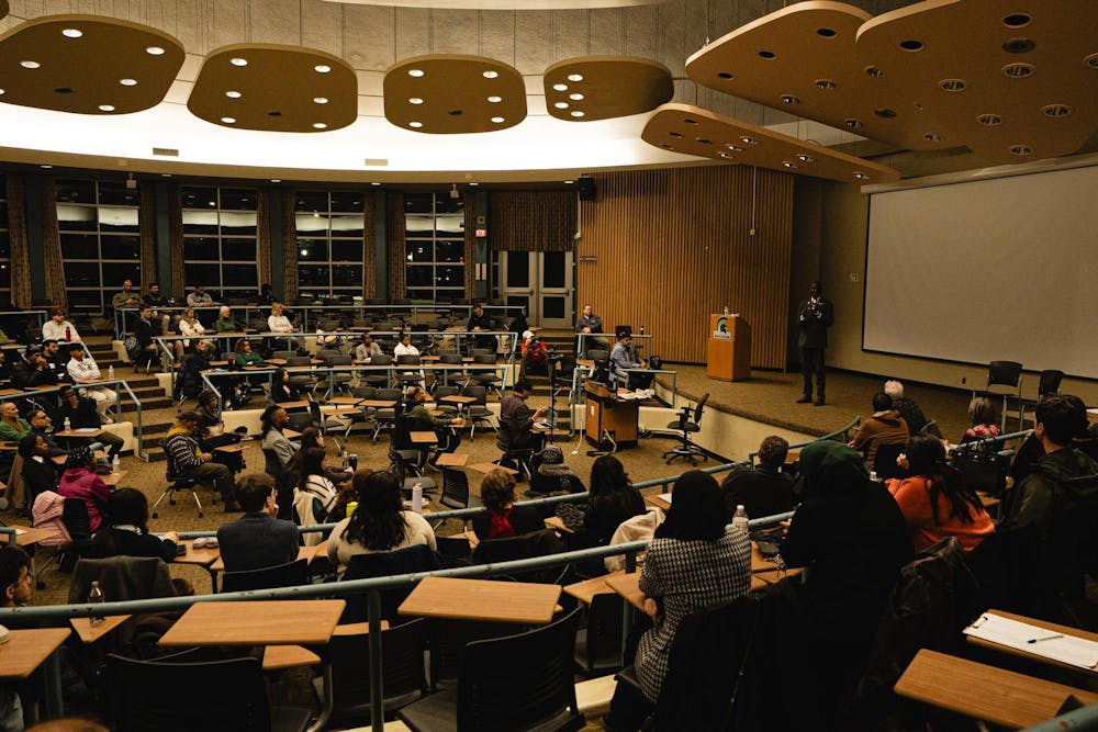 Yusef Salaam talks to an audience at Erickson Kiva in East Lansing, MI, on Jan 21, 2026