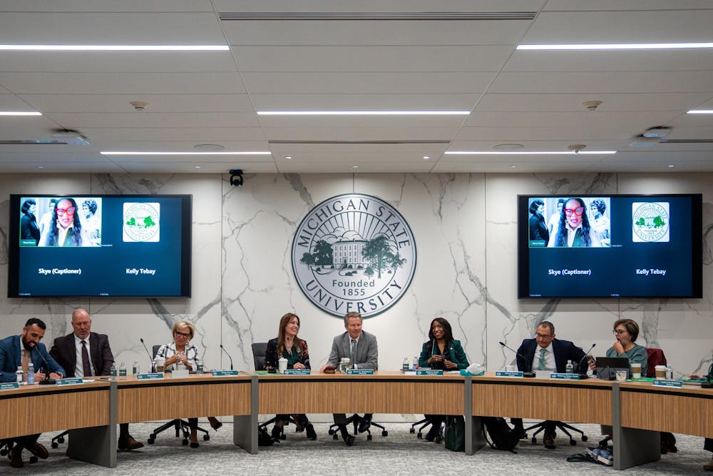 The Michigan State University Board of Trustees wrap up their meeting at Hannah Administration Building in East Lansing, Michigan on Friday, April 10, 2026.