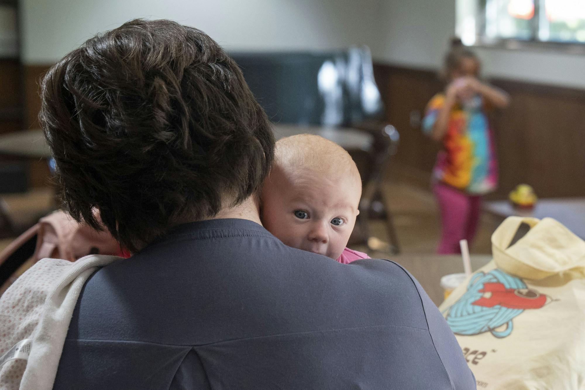 Karen Hopper and her daughter, Josephine, 3 months, at Capital Area Baby Café on Sept. 7, 2022 at Pennway Church of God in Lansing. Baby Café is a lactation class and support group for breast feeding parents and their families sponsored by the Expectant Parents Organization.