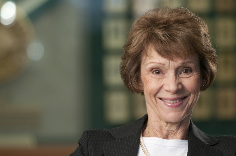 <p>School Of Hospitality Business professor Bonnie Knutson poses at the Kellogg on Monday March 2, 2009. Photo courtesy of MSU's Communications and Brand Strategy</p>