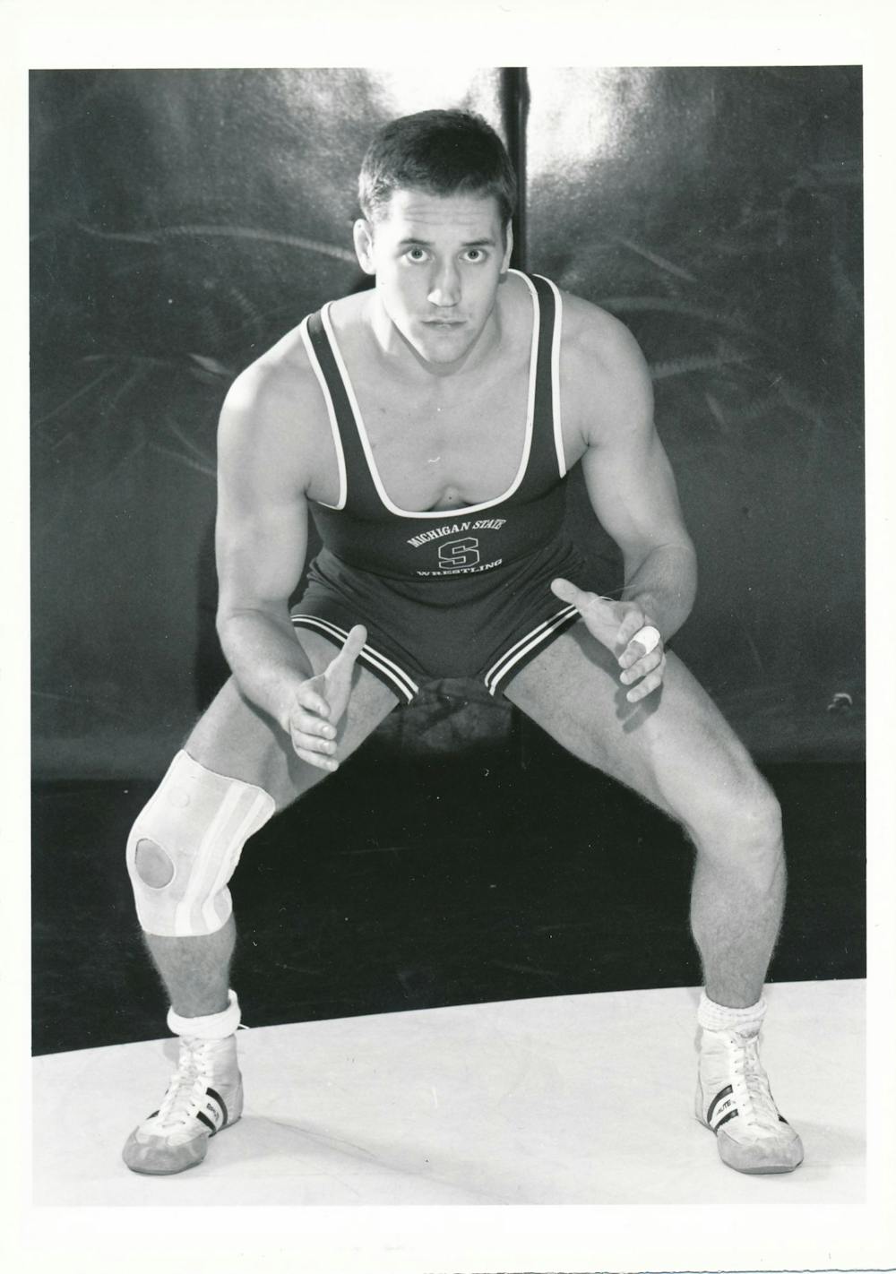 <p>Mike Potts during his Spartan wrestling days. Photo courtesy of MSU Athletics.</p>