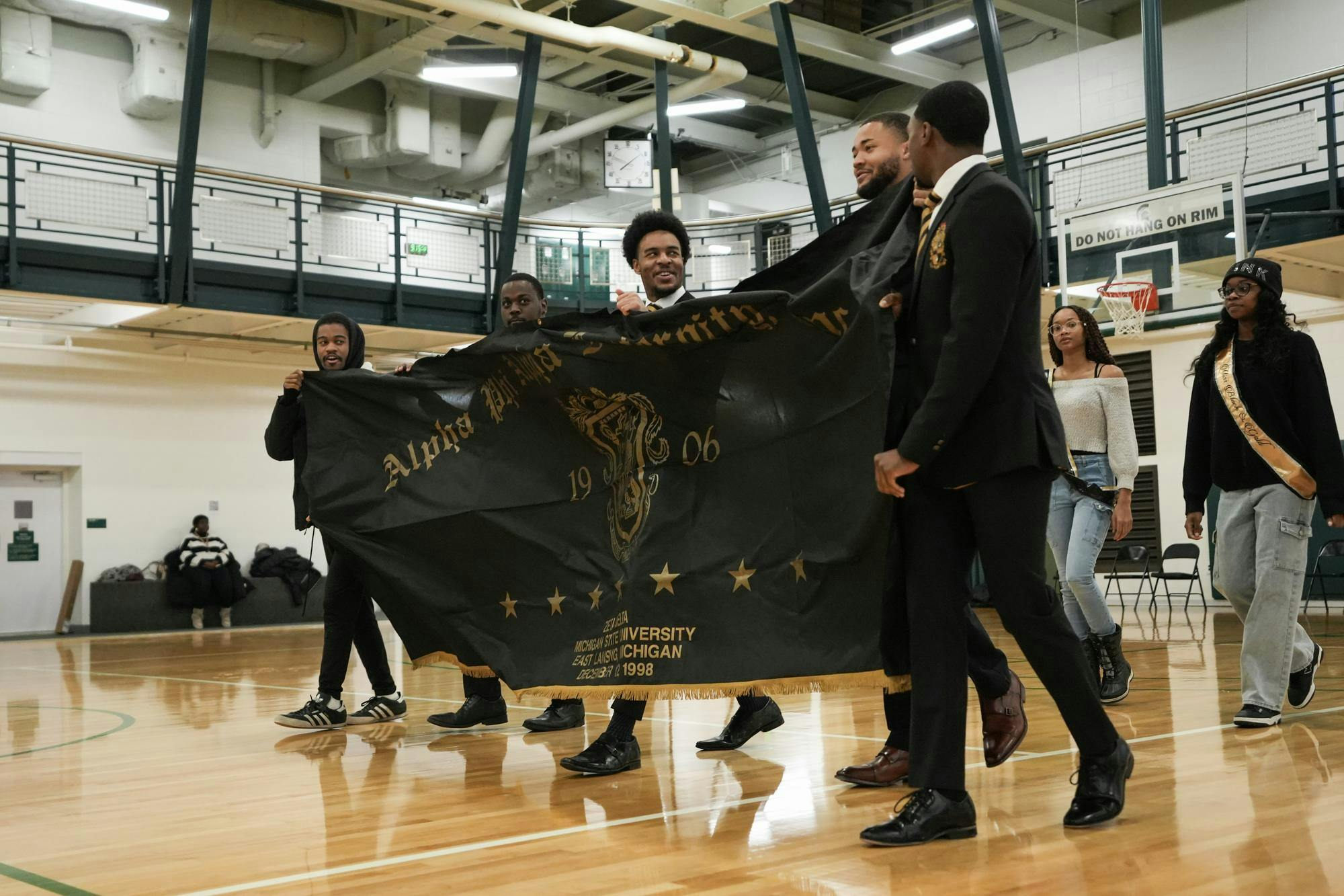 <p>The Alpha Phi Alpha Fraternity Inc. walks at the IM East Gymnasium for MLK day on Jan. 15, 2024.  </p>