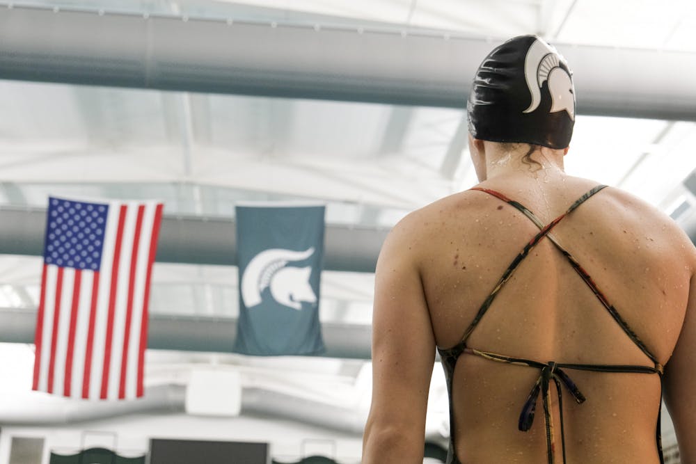 <p>Amanda Ling, before a 1-meter dive at practice at IM West on March 10, 2021.</p>