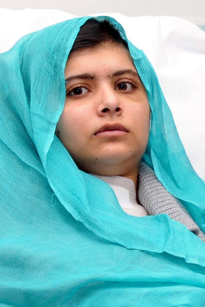 	<p>Malala Yousafzai is seen recovering at Queen Elizabeth Hospital in Birmingham, London in October 2012. Yousafai was nominated for the Nobel Peace Prize Wednesday. Xinhua/News Pictures/Abaca Press/MCT</p>