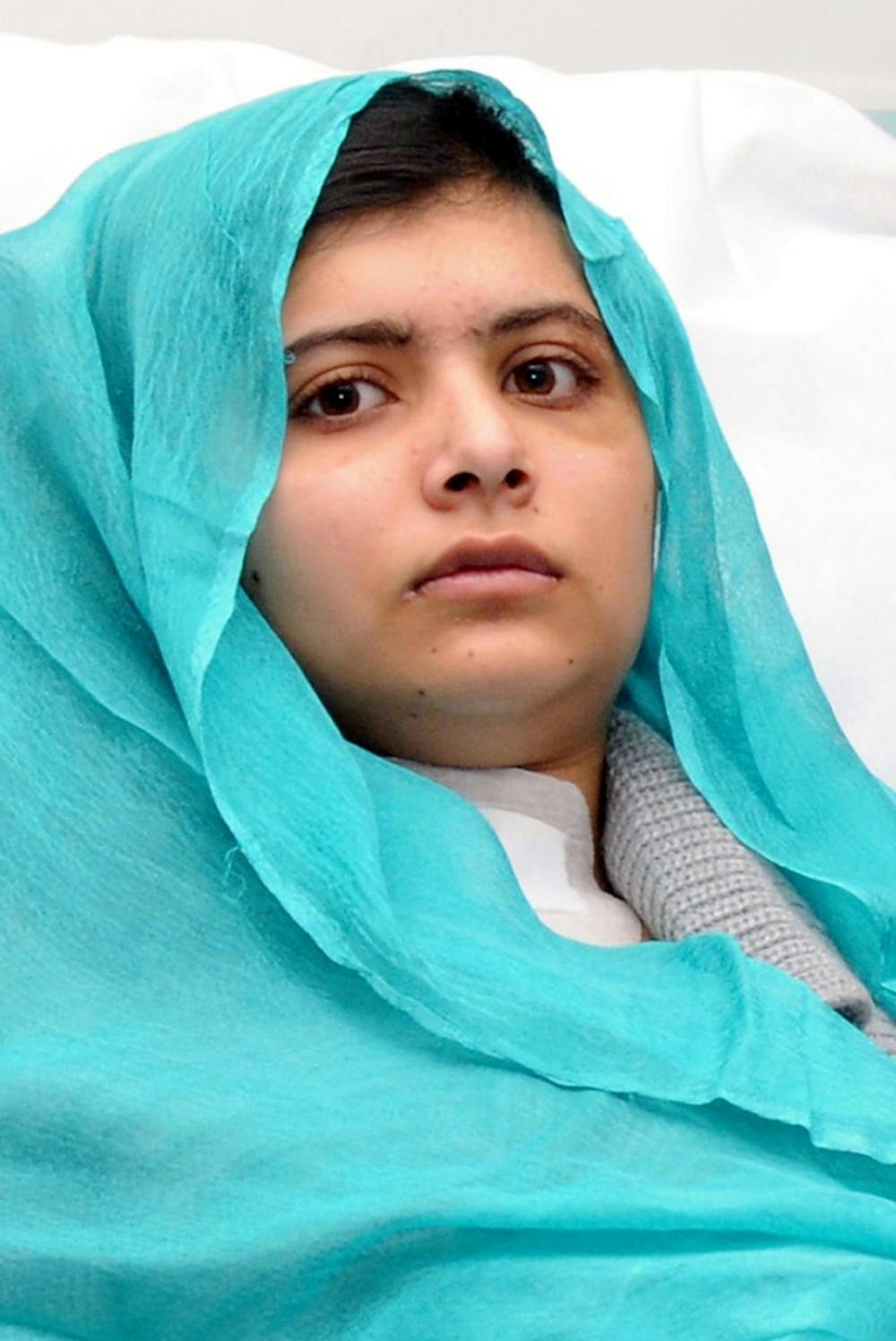 	<p>Malala Yousafzai is seen recovering at Queen Elizabeth Hospital in Birmingham, London in October 2012. Yousafai was nominated for the Nobel Peace Prize Wednesday. Xinhua/News Pictures/Abaca Press/MCT</p>