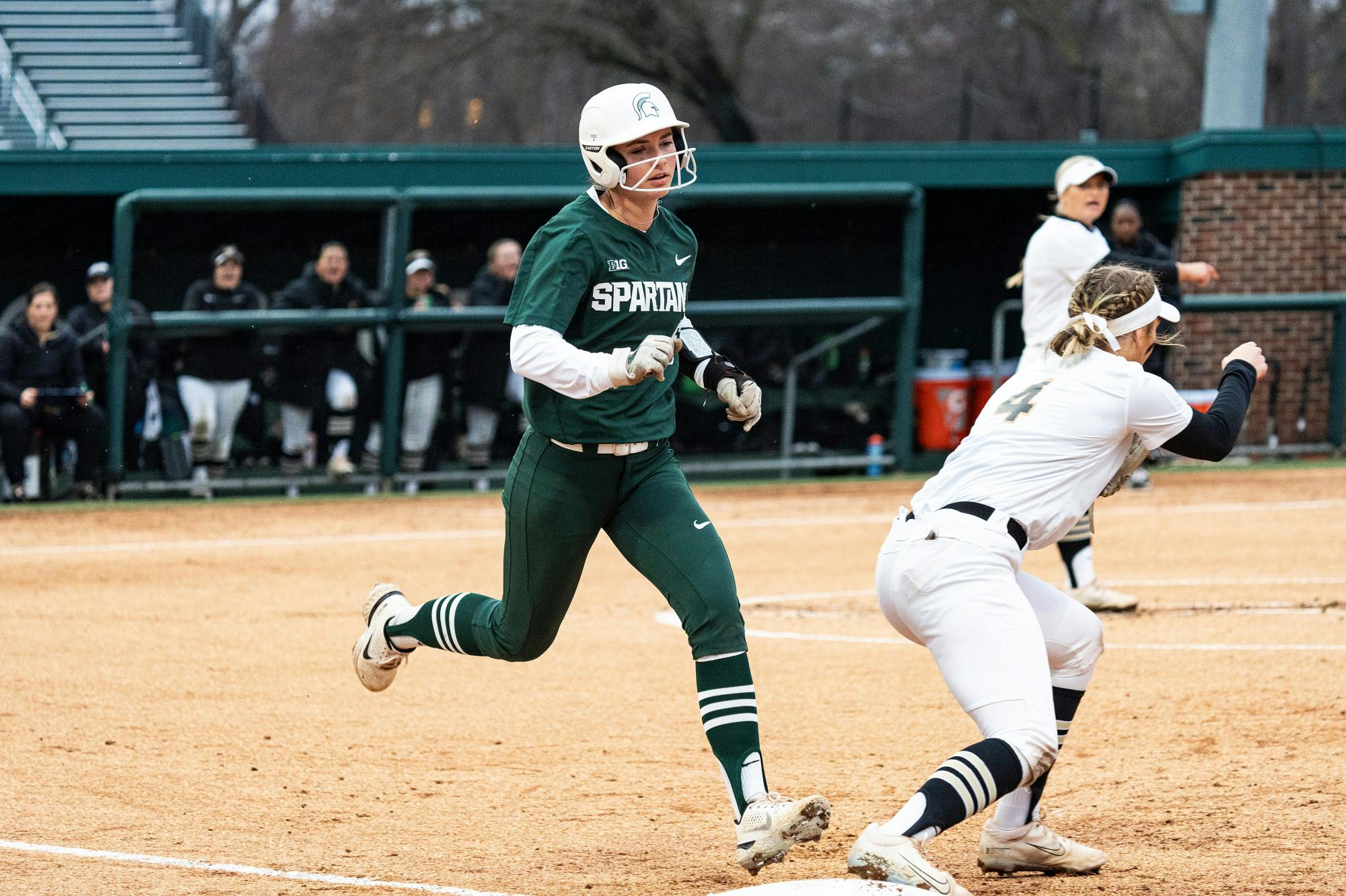 <p>MSU rallying against Oakland University on April 4, 2023 at Secchia Stadium.</p>