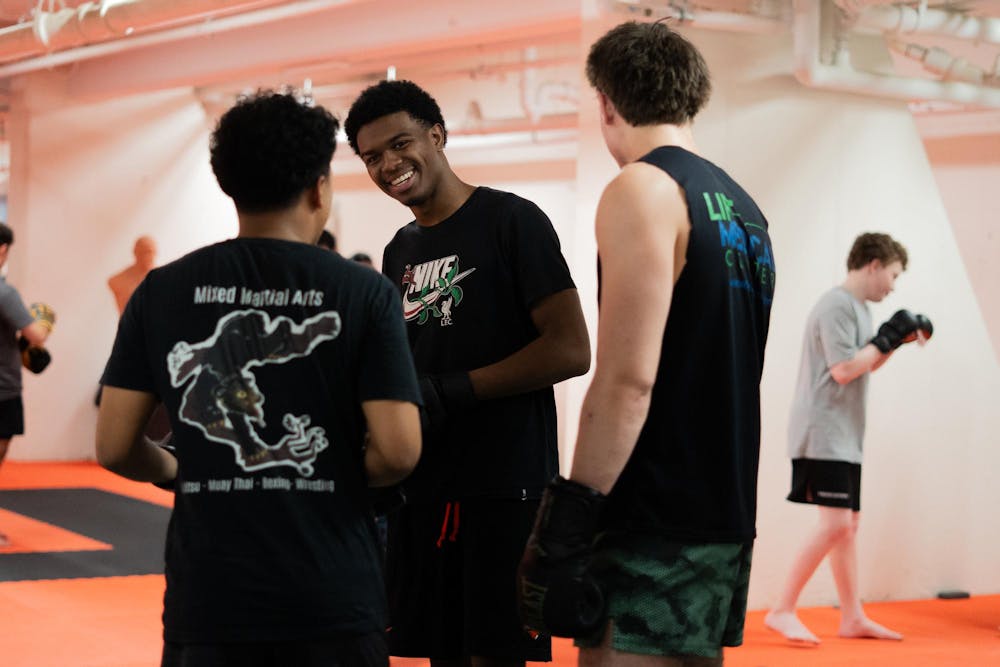 Members of the MSUMMA Club spar at IM West in East Lansing, MI on March 16. 2026.