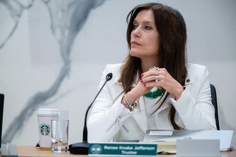 <p>Trustee Renee Knake Jefferson during the MSU Board of Trustees meeting at Hannah Administration Building in East Lansing, Michigan on Friday, Dec. 12, 2025.</p>