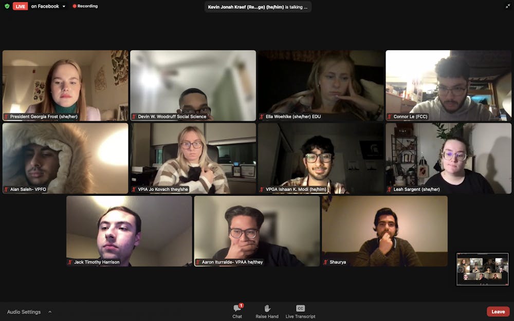 <p>Associated Students of Michigan State University holds the first spring semester general assembly meeting virtually on Jan. 20</p>