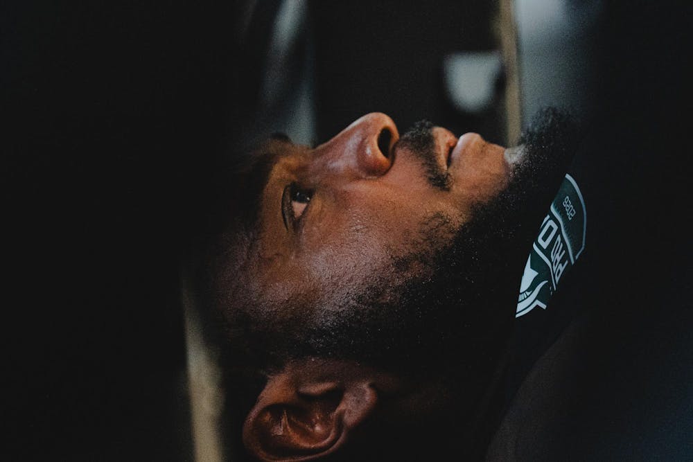 Michigan State football players participate in Pro Day for NFL Scouters at the Duffy Daugherty and Clara Bell Smith Student Athlete Academic Center in East Lansing, MI, on March 19, 2026