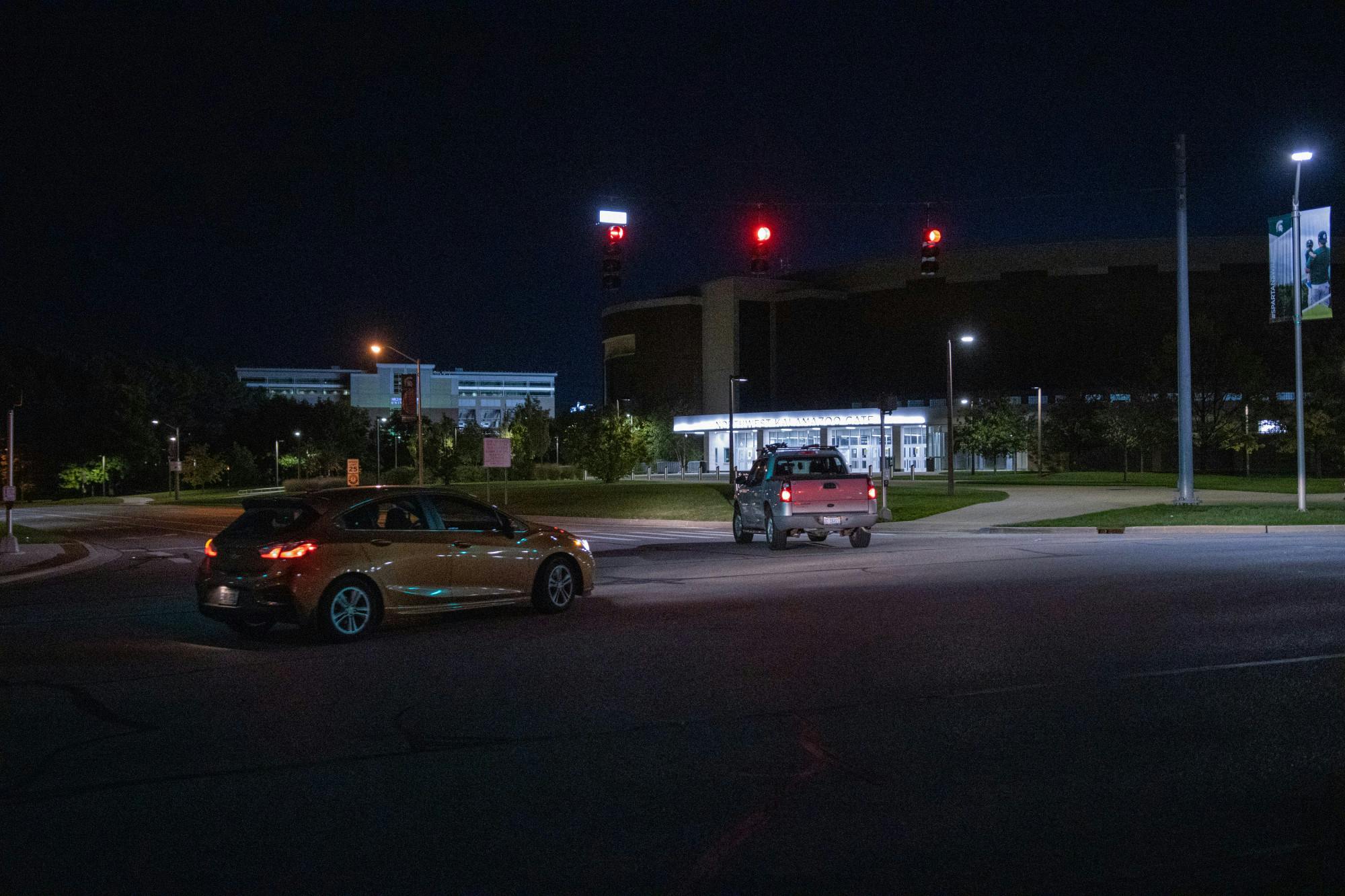 <p>Streets of MSU&#x27;s campus on a weekend night in East Lansing on Oct. 17, 2021.</p>