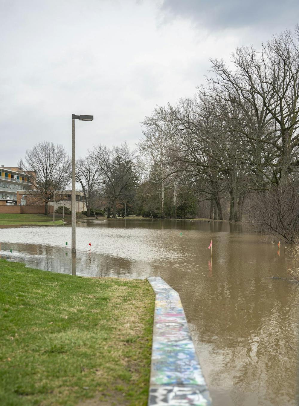 <p>Flooding around the Red Cedar River continues on Wednesday, April 5, 2023 during a period of heavy rains.&nbsp;</p>