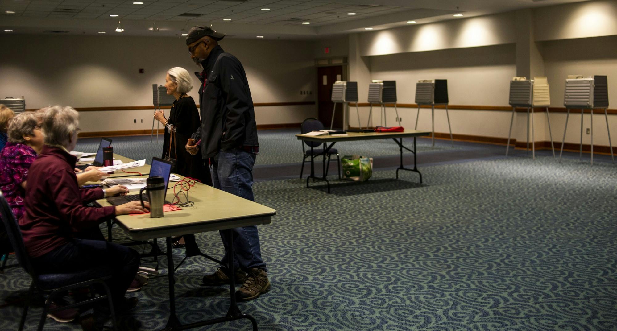 <p>People vote in the East Lansing City Council Election on Nov. 5, 2019 at Hannah Community Center.</p>