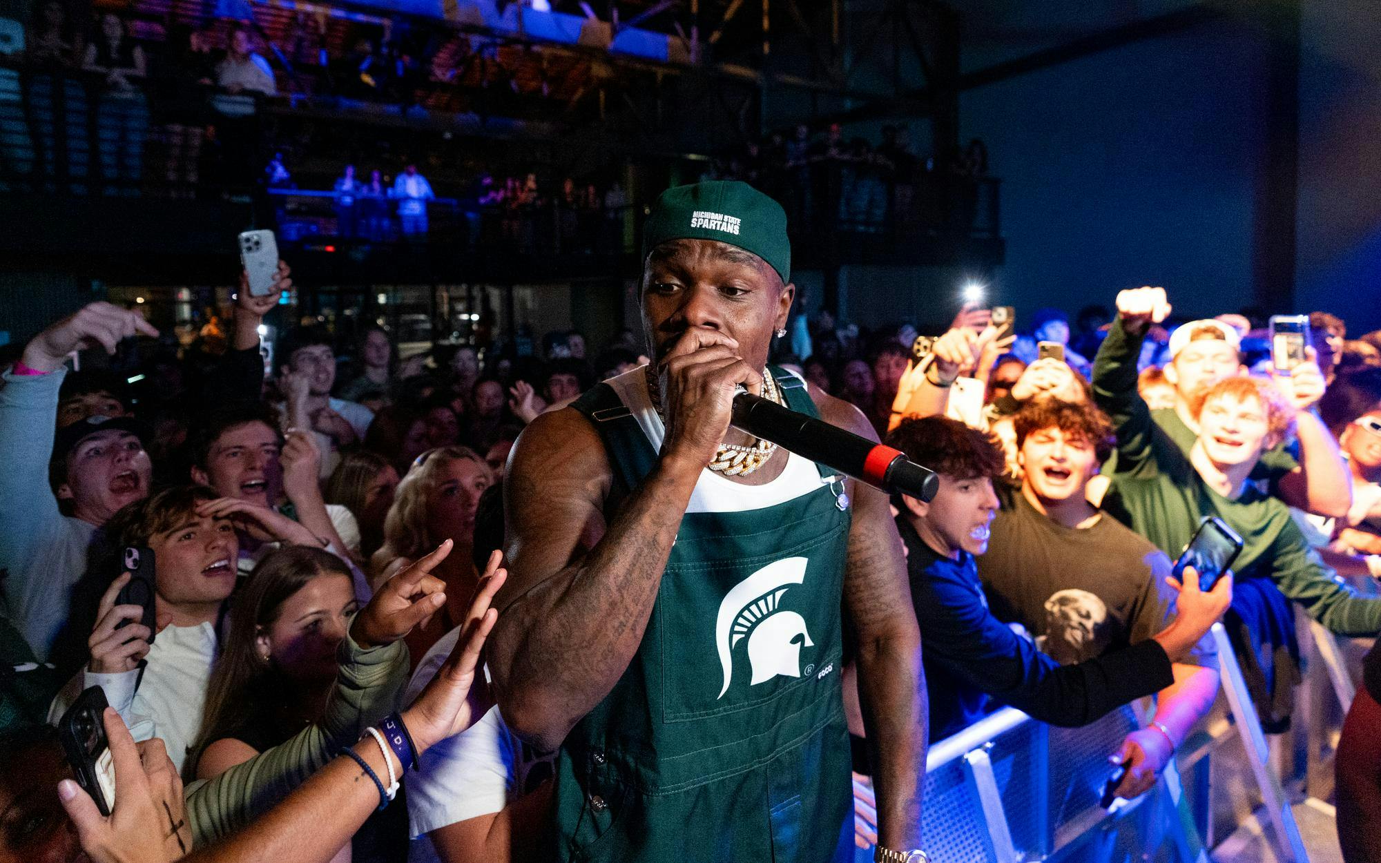 Dababy is performing near his fans in Grewall Hall in Lansing, MI on Oct. 11, 2025.