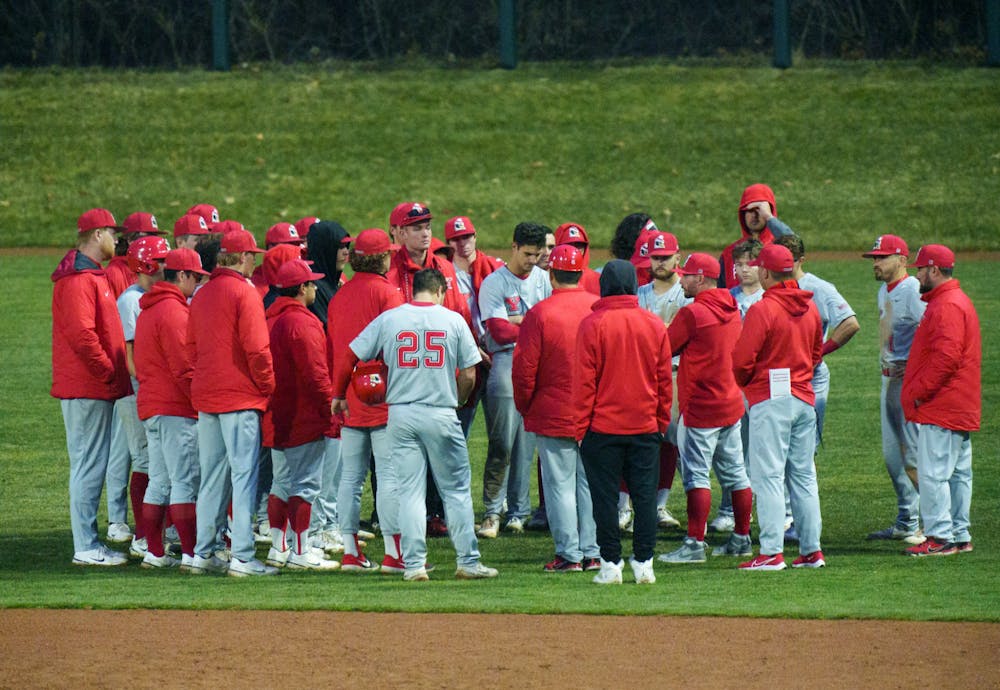 <p>Youngtown State players gather after a tough loss against Michigan State at McLane Baseball stadium, on Mar. 30, 2022. Spartans are victorious 12-5 against Youngtown State.</p><p><br/><br/><br/><br/><br/><br/></p>