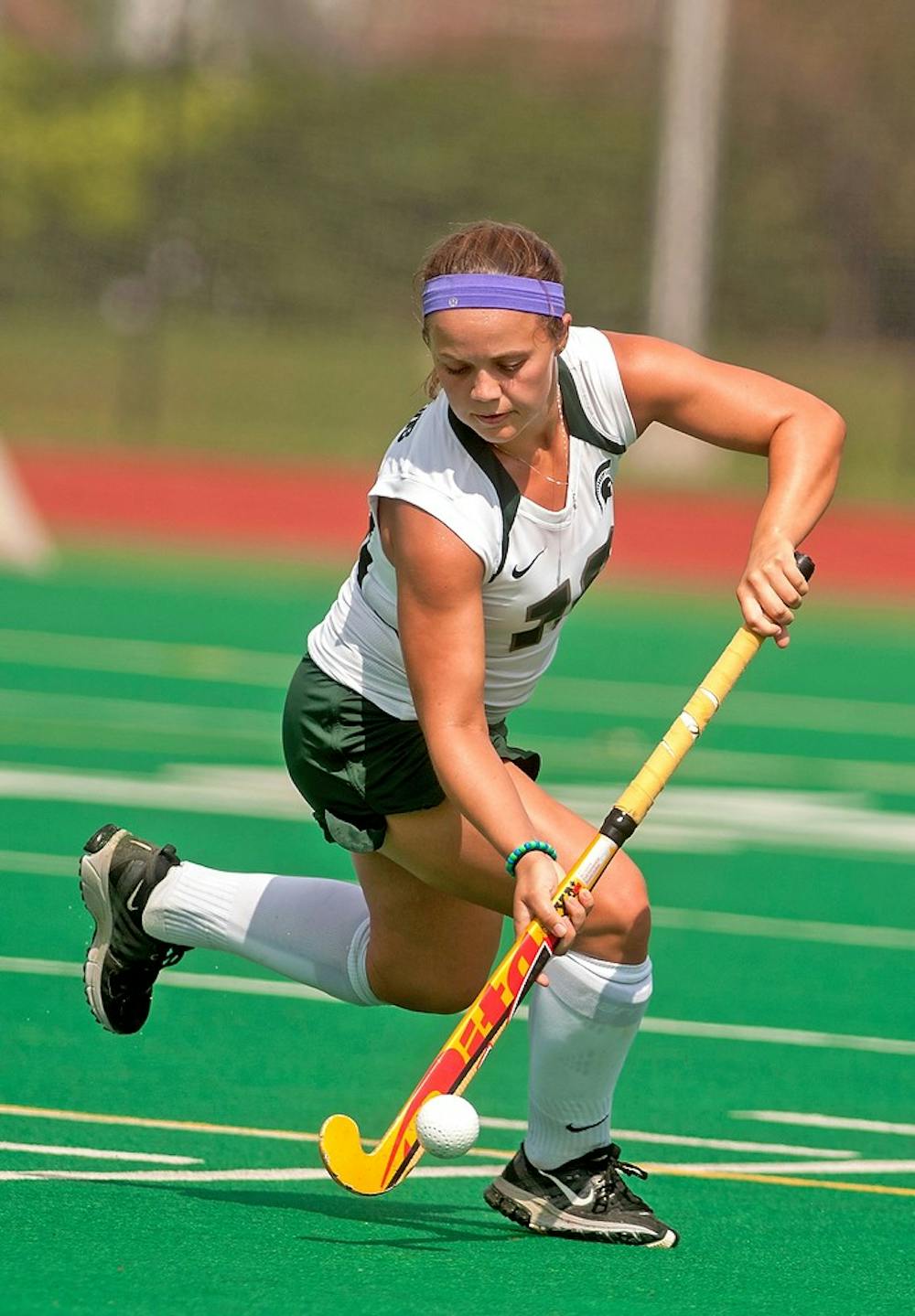 <p>Redshirt freshman back Simone Vagnoni passes the ball during a game against the University of Maine Aug. 31, 2014, at Ralph Young Field. The Spartans defeated the Black Bears, 5-4 in overtime. Jessalyn Tamez/The State News </p>