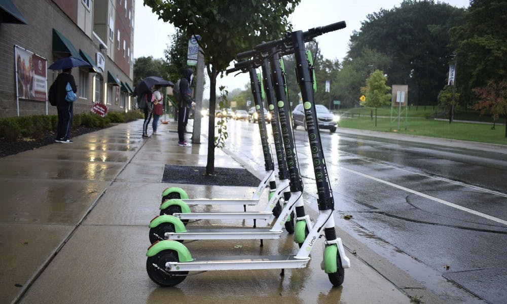 <p>Lime scooters are back on campus, with over 300 green-accented e-vehicles in the Lansing and East Lansing areas. </p>