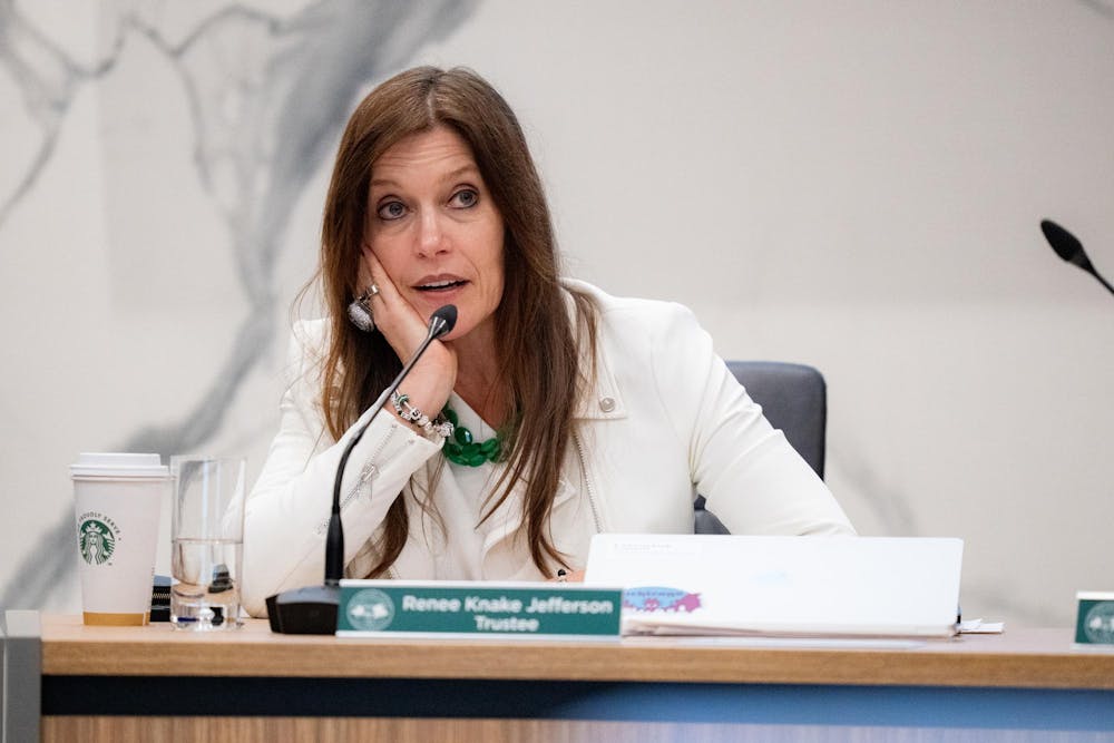 <p>Michigan State University Trustee Renee Knake Jefferson at Hannah Administration Building in East Lansing, Michigan on Friday, Dec. 12, 2025.</p>