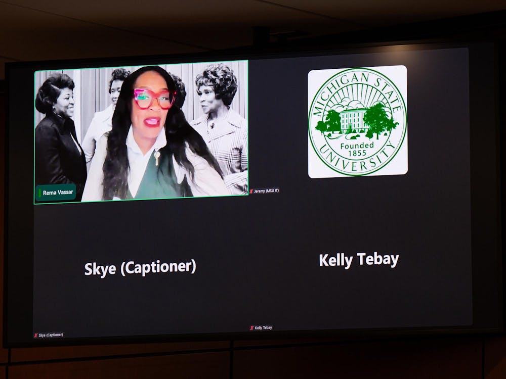 Michigan State University Trustee Rema Vassar comments to the board via zoom at Hannah Administration Building in East Lansing, Michigan on Friday, April 10, 2026.