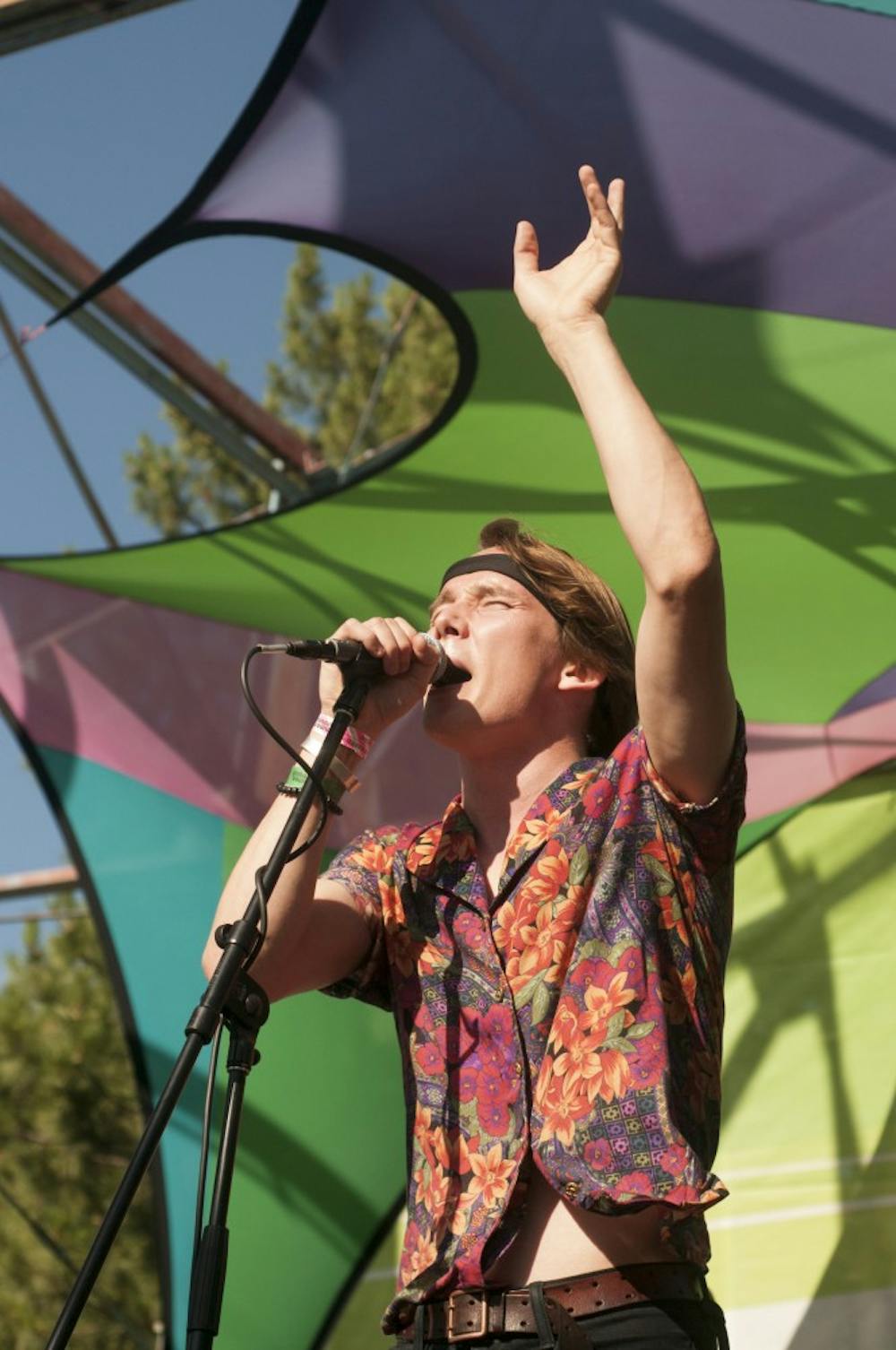 Harry Hayes, lead Singer for the band Irontom on July 5, 2016 at Common Ground. Irontom was preforming on the Sparrow Stage.