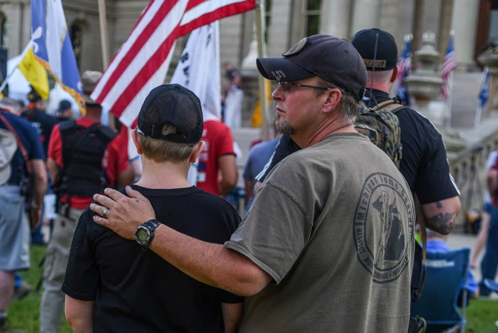 Scenes from the Patriot Rally at the Michigan State Capitol on June 18, 2020.