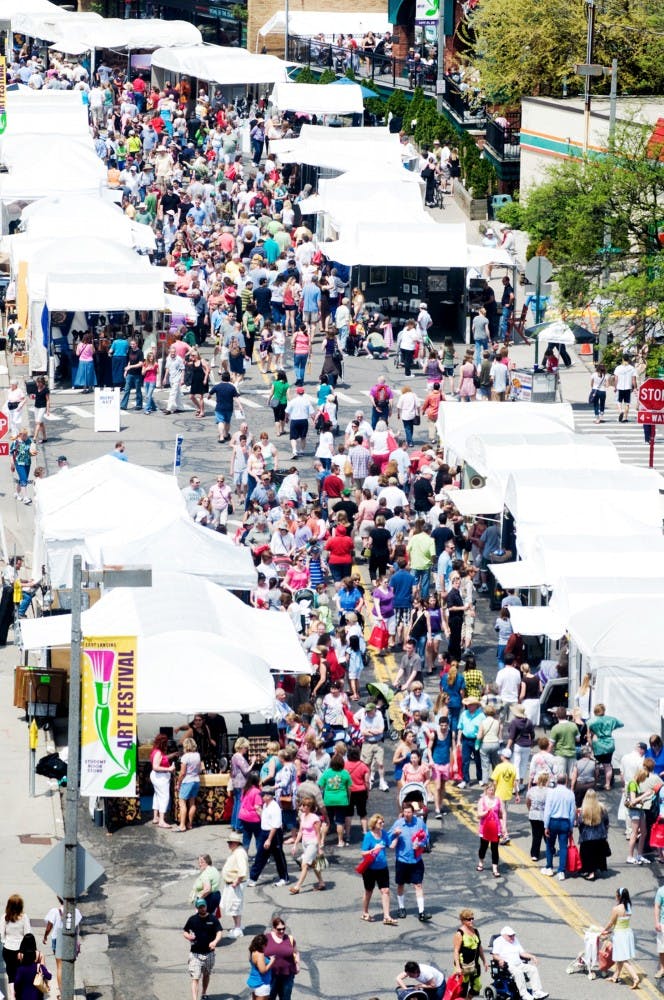 Albert Avenue bustles with activity during the 48th Annual East Lansing Art Festival on May 2, 2011. State News File Photo