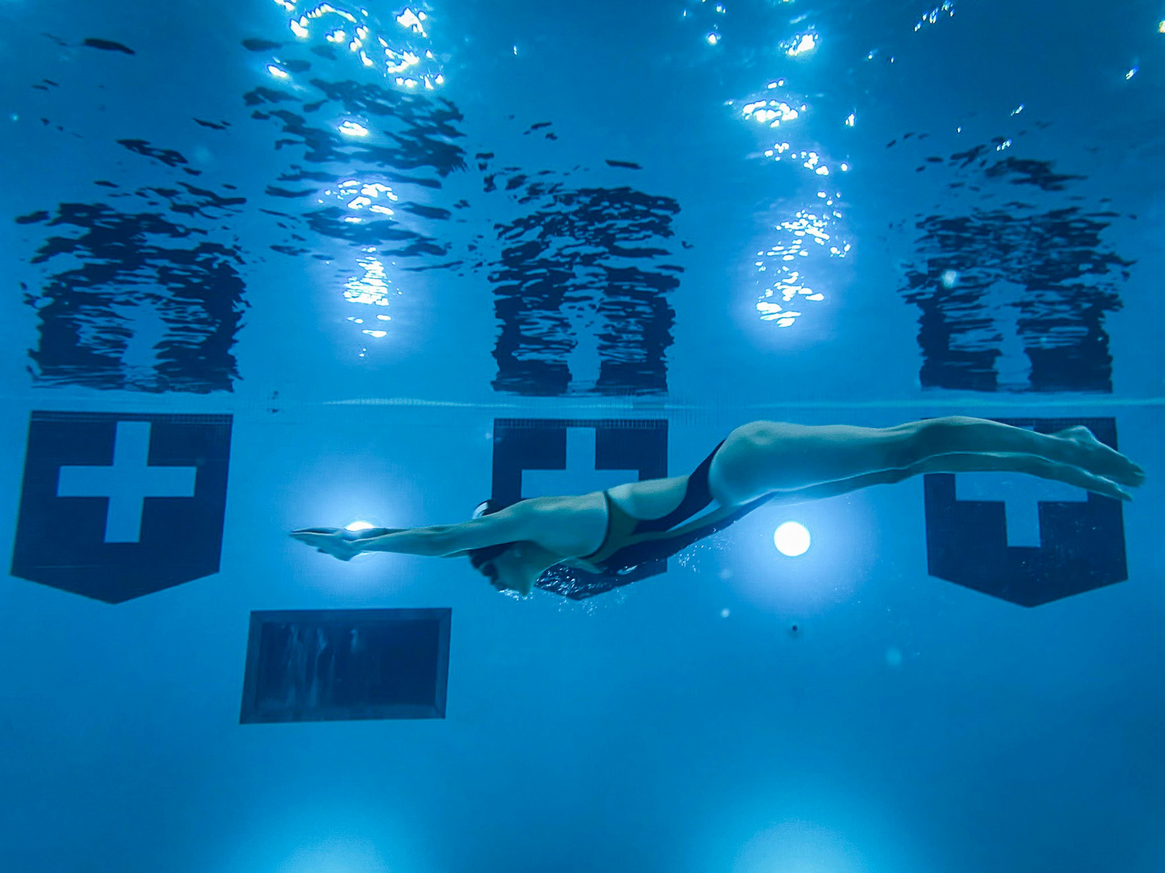 <p>Junior breaststroker Kasey Venn practices her underwaters at IM West on March 23, 2022. Kasey made big improvements as a freshman at Michigan State, making finals at the B1G Championships in the 200 breaststroke as well as helping the team make the podium with an 7th place finish in the 200 Medley Relay. </p><p></p>