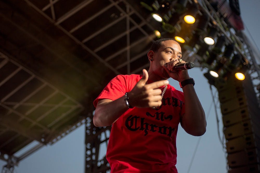 	<p>Rapper Ludacris performs on stage, July 14, 2013, at Adado Riverfront Park in Lansing during the last day of Common Ground Music Festival. The day&#8217;s lineup was dominated by hip-hop and rappers. Justin Wan/The State News</p>