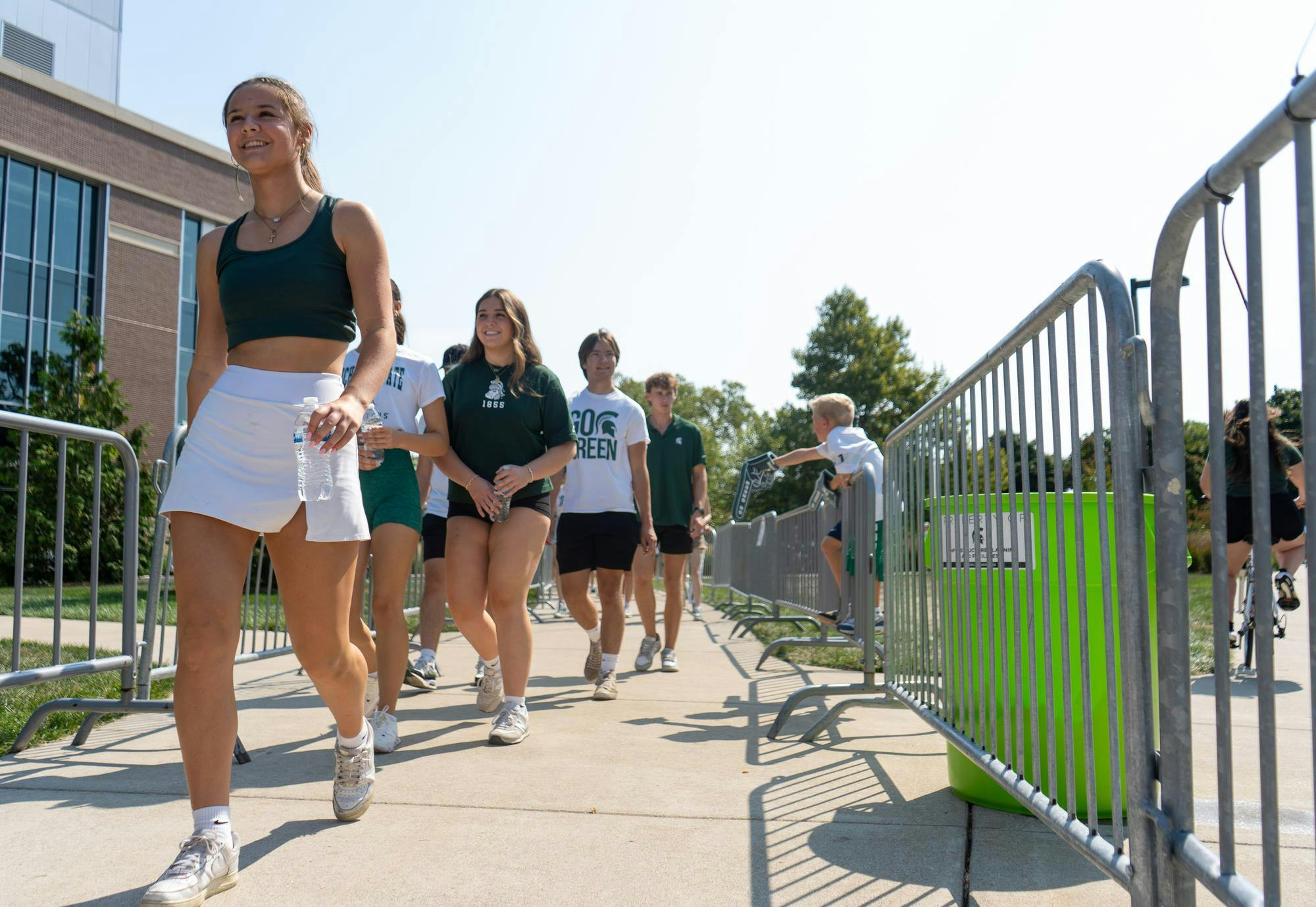 <p>Michigan State University students walk in line to enter Spartan Stadium on Sept. 14, 2024. The Spartans defeated the Prairie View A&amp;M Panthers, 40-0.</p>