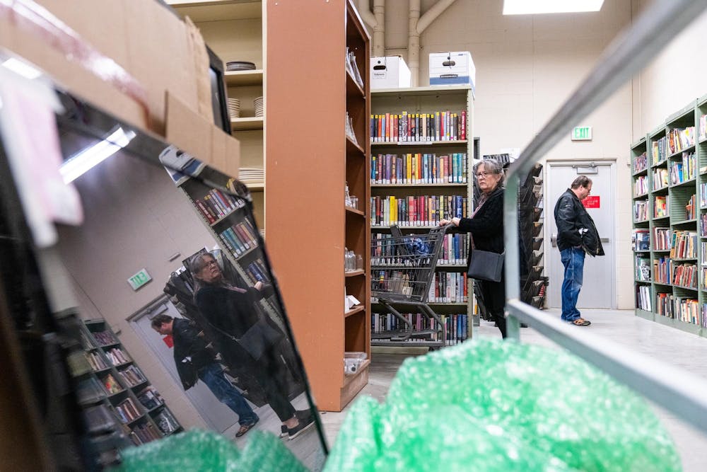 Members of the general public shop at Michigan State’s Surplus Store and Recycling Center in East Lansing, Michigan on Jan. 31, 2025.