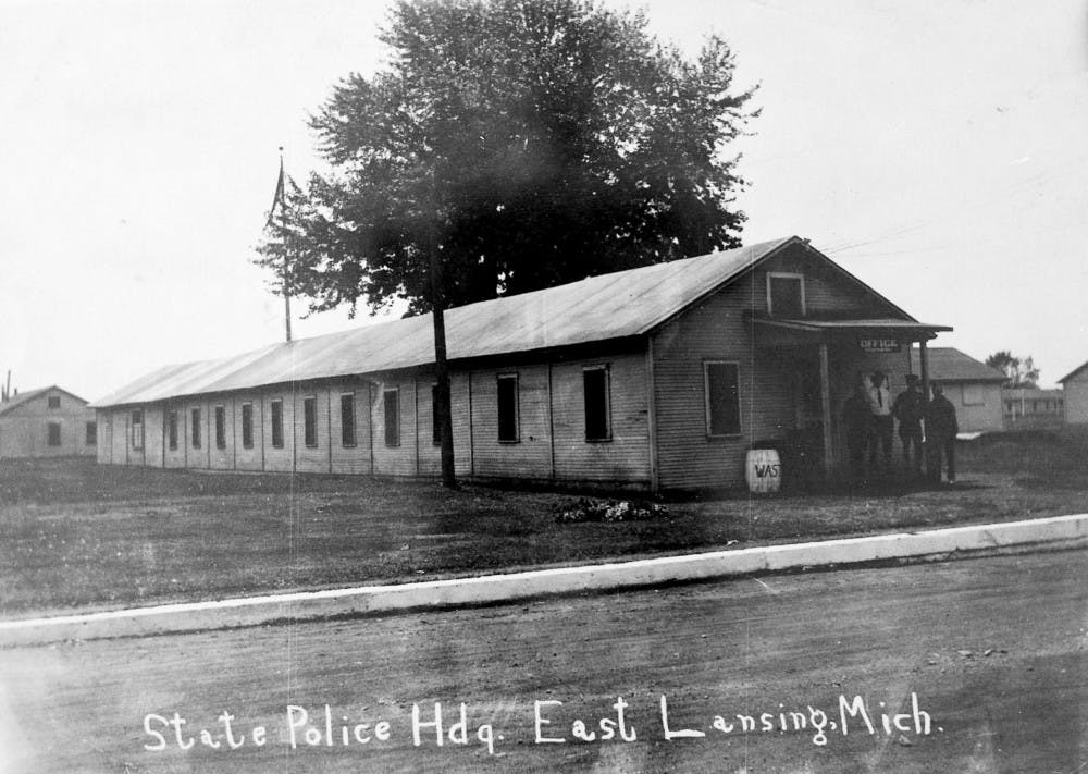 	<p>Michigan State Police East Lansing Headquarters in 1917</p>