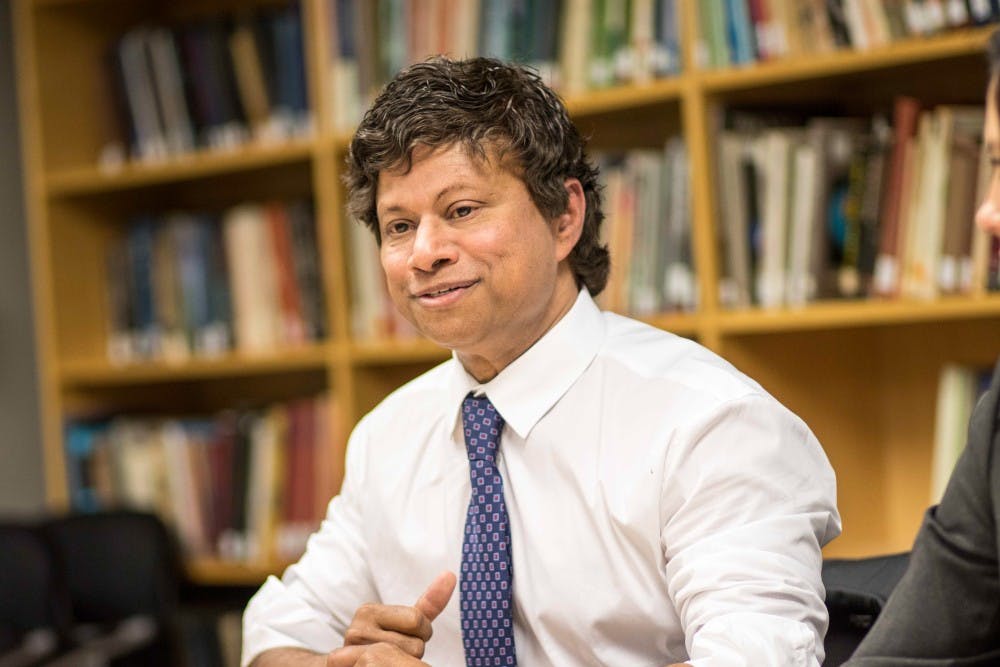 Governor candidate Shri Thanedar speaks during the Know Your Vote event on Oct. 11, 2017, at Case Hall. The event was hosted by the MSU Democrats and the MSU NAACP.