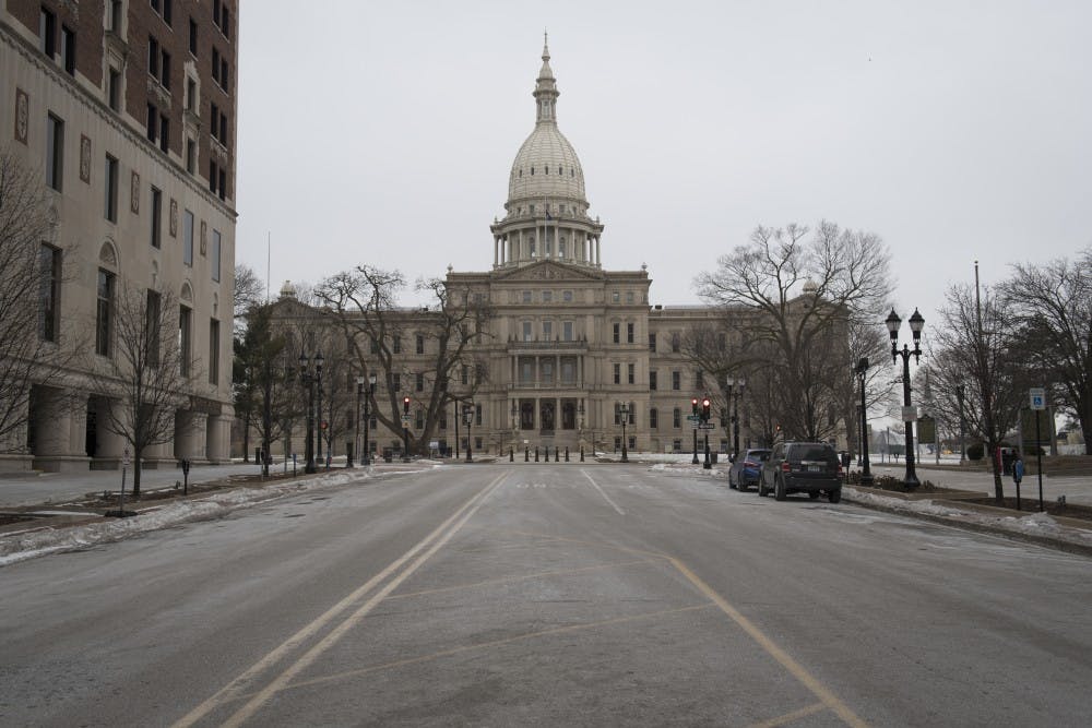 <p>The Capitol is pictured in Lansing on Feb. 9, 2019.</p>