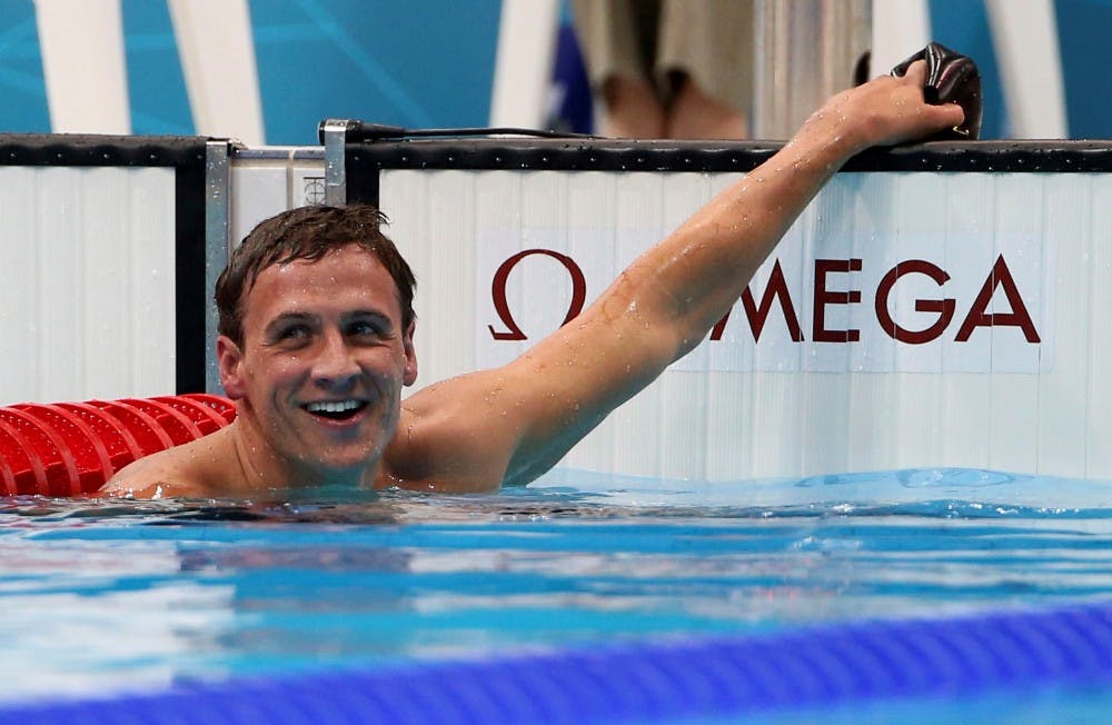 Ryan Lochte of the United States wins the 400m Individual Medley during the 2012 Summer Olympics at the Aquatics Centre on Saturday, July 28, 2012 in London, England. (Vernon Bryant/Dallas Morning News/MCT)