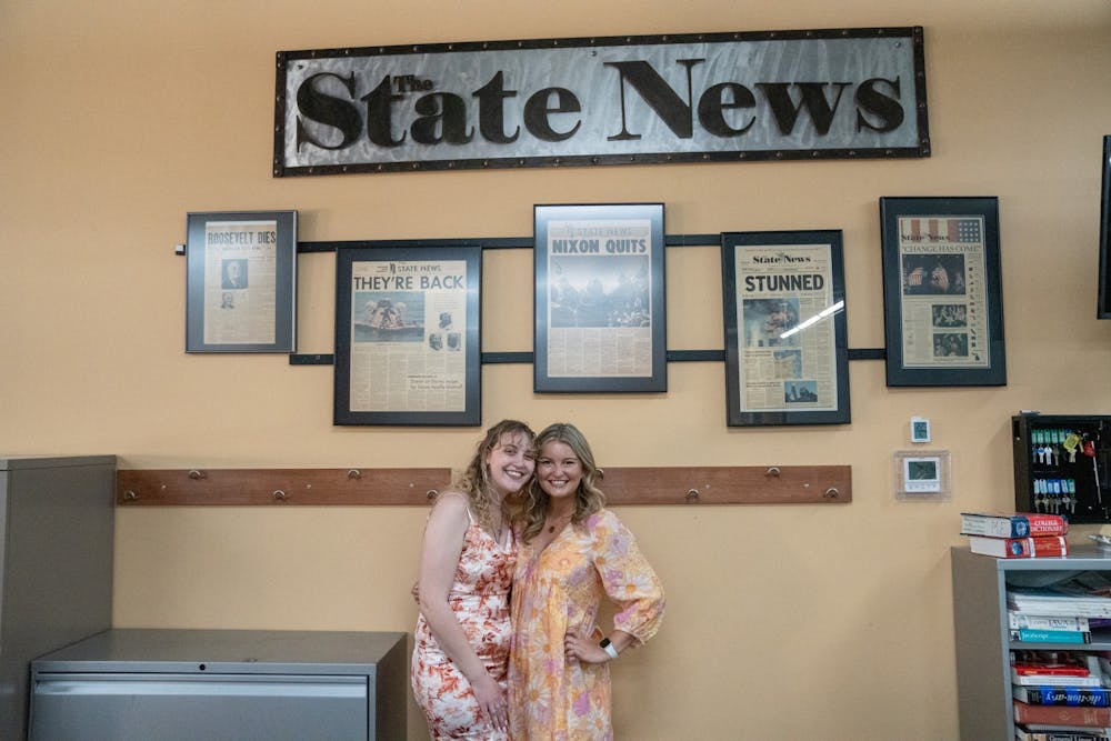 Editor-In-Chief Karly Graham and Managing Editor Jayna Bardahl at The State News 2022 banquet. 