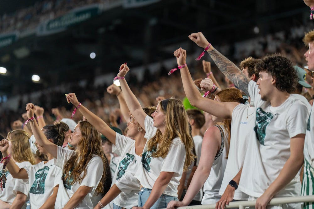 The MSU student section during the Michigan State vs. Toledo football game at Spartan Stadium in East Lansing, Mich., on Friday, Sept. 4, 2026.