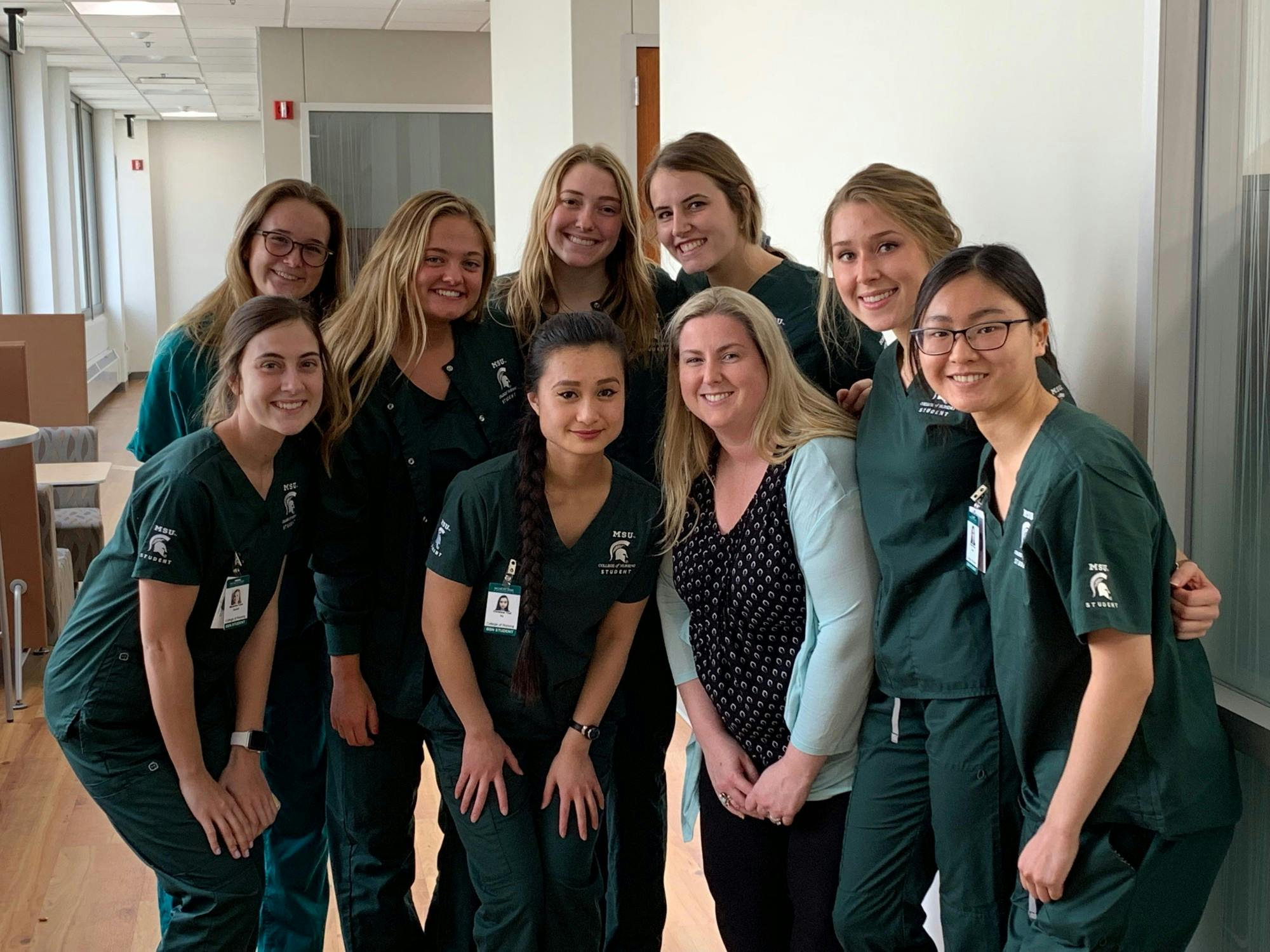A group of MSU nursing students. Photo courtesy Josie Brehm.