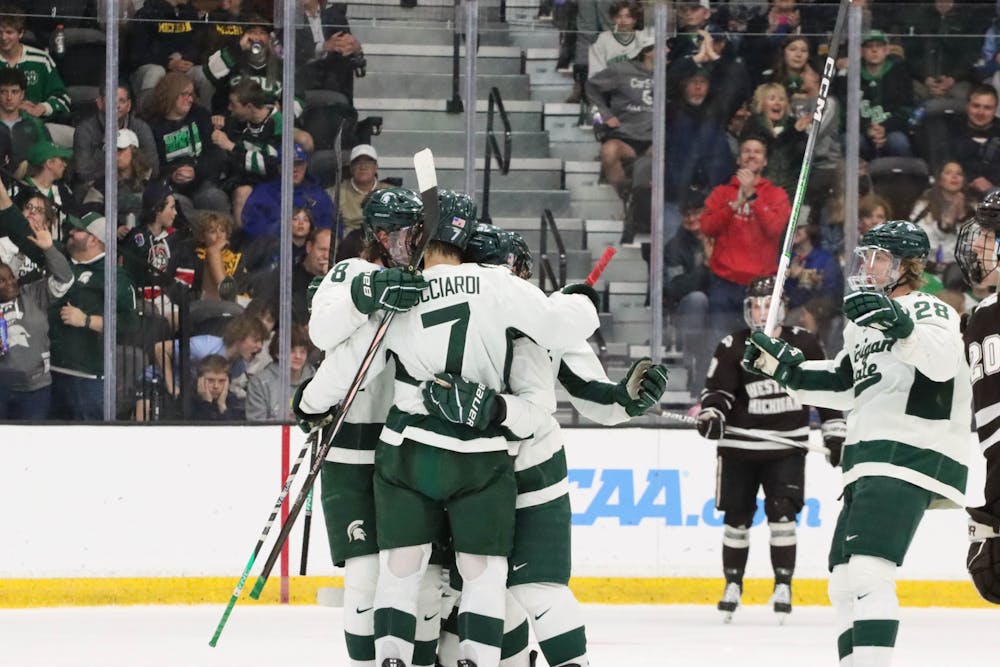 <p>After a quick deficit, the Spartans were able to secure a goal and bring the score to a tie. After the team's goal celebration, the game against Western Michigan would be sent into overtime at Centene Ice Center on March 29, 2024. The Spartans beat the Broncos 5-4.</p>